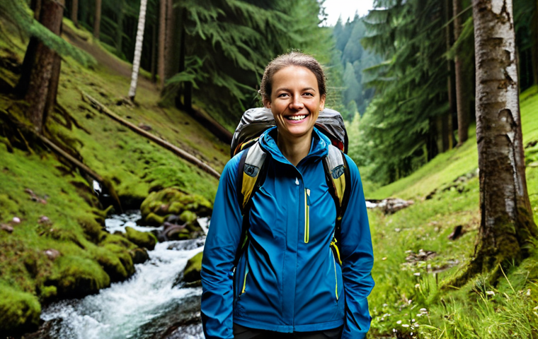 **
"A woman in athletic wear, hiking in the Black Forest, Germany, fully clothed in appropriate hiking gear, safe for work, perfect anatomy, natural proportions, professional photography, high quality. She is smiling, surrounded by tall trees and a clear stream. The scene conveys peace and energy. Family-friendly, appropriate content, modest clothing."
**