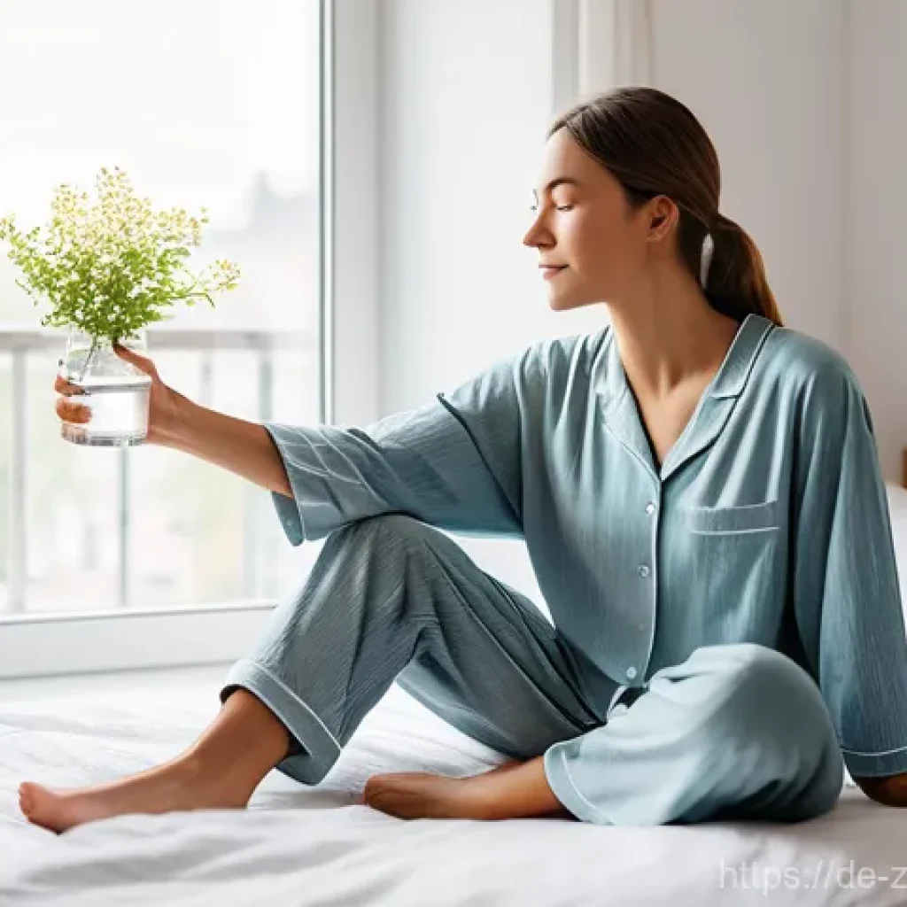일상 속에서 긍정적 습관 만들기 - **Prompt:** A serene and minimalist bedroom with soft, natural morning light. A person, early 30s, i...